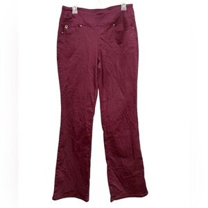 Belle by Kim Gravel burgundy Boot Cut pulled up Pants size 10